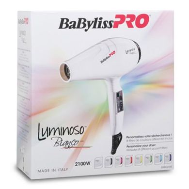 Фен с ионизацией BaByliss Pro BAB6350IE Luminoso Bianco белый 2100W
