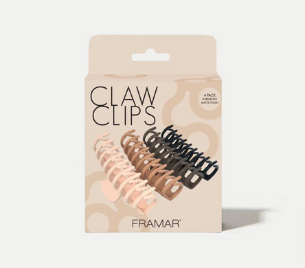 Затискачі для волосся Framar Claw Clips у нюдових відтінках 4 шт. 91042