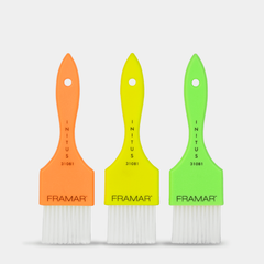 Кисти для окрашивания волос FRAMAR Power Painter Brush Set Neon 3шт. лимитированная коллекция "Мечта колориста"